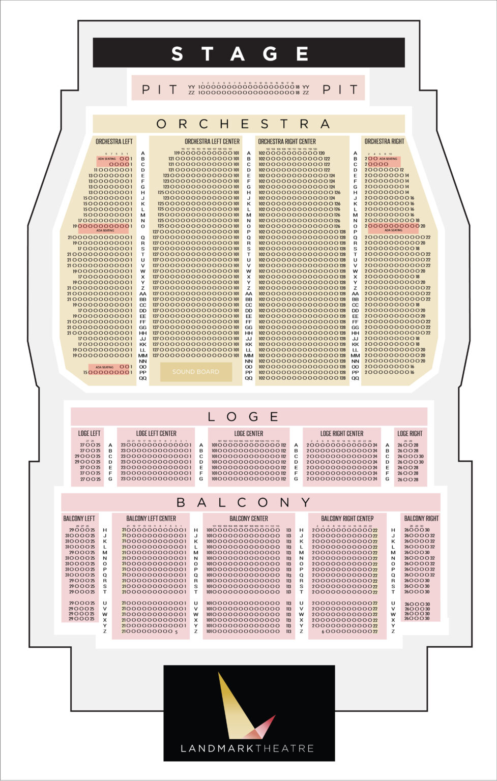 Seat Map - Landmark Theatre